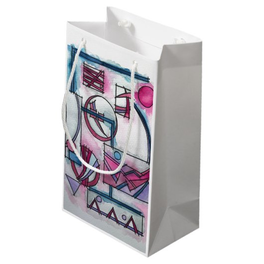 Het droombeeld van de architect met drie moderne g klein cadeauzakje (Achterkant Gekanteld)