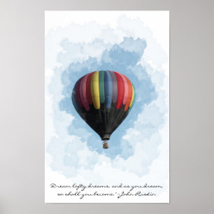 Het droombeeld van een hete luchtballon poster