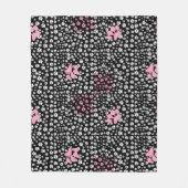 Het drukpatroon van poten NS 01b. Zwart BG Fleece Deken (Voorkant)