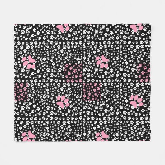 Het drukpatroon van poten NS 01b. Zwart BG Fleece Deken (Voorkant (Horizontaal))