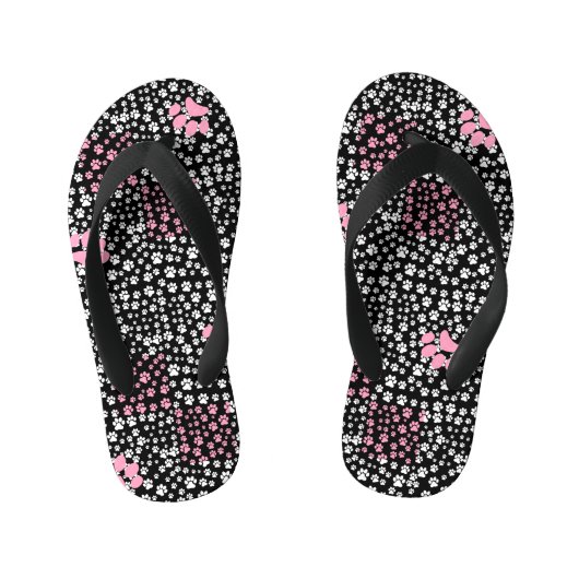 Het drukpatroon van poten NS 01b. Zwart BG Kinder Teenslippers (Voetbed)