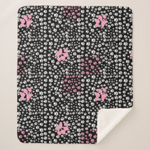 Het drukpatroon van poten NS 01b. Zwart BG Sherpa Deken