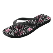 Het drukpatroon van poten NS 01b. Zwart BG Teenslippers (Schuin)