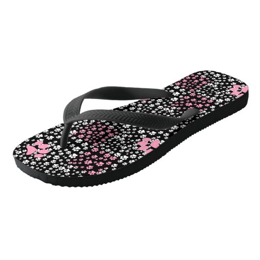 Het drukpatroon van poten NS 01b. Zwart BG Teenslippers (Schuin)