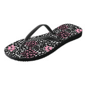 Het drukpatroon van poten NS 01b. Zwart BG Teenslippers (Schuin)