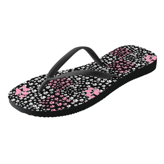 Het drukpatroon van poten NS 01b. Zwart BG Teenslippers (Schuin)
