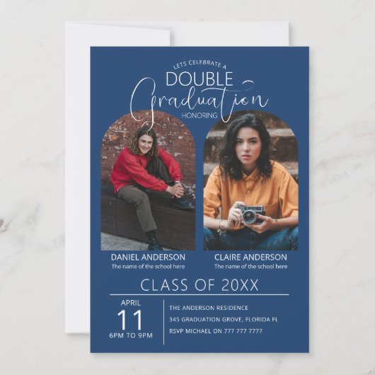 Het dubbel Afstuderen Afstuderen van de Foto in Ar Kaart (Voorkant)