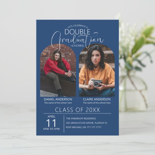 Het dubbel Afstuderen Afstuderen van de Foto in Ar Kaart (Staand voorkant)