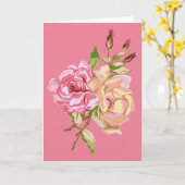 Het dubbel nam binnen toe - Roze - Wenskaart - Kaart (Gele Bloem)