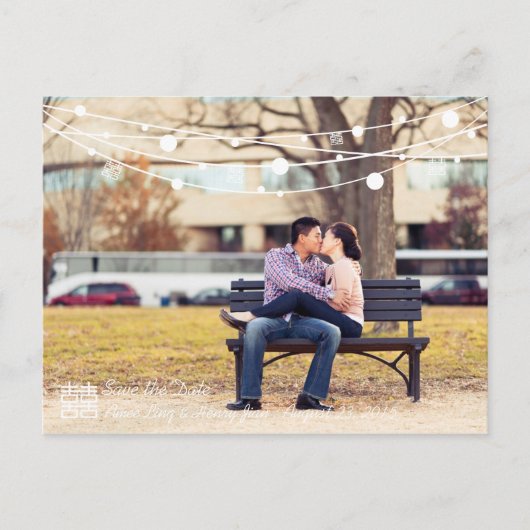 Het dubbele Band van de Lantaarns van het Geluk sp Aankondigingskaart (Voorkant)