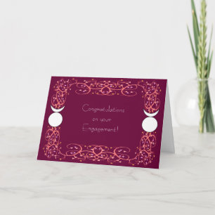 Het dubbele Gehoornde Vrolijke Wiccan Verloving Kaart