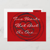 Het dubbele hart twee hart die als één slaan briefkaart (Voorkant / Achterkant)