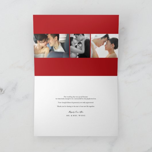 Het dubbele Huwelijk van de Knoop van het Geluk Bedankkaart (Binnen)