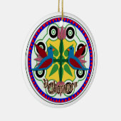 het dubbele teken van de vogelhexuitdraai keramisch ornament (Rechts)