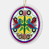 het dubbele teken van de vogelhexuitdraai keramisch ornament (Links)