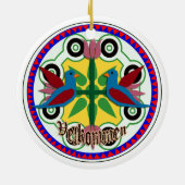 het dubbele teken van de vogelhexuitdraai keramisch ornament (Achterkant)