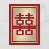 Het dubbele Wedden van het Geluk sparen het Briefk Aankondigingskaart (Voorkant)