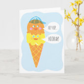 Het dubbele Wenskaart van het Roomijs van de Kaart (Gele Bloem)