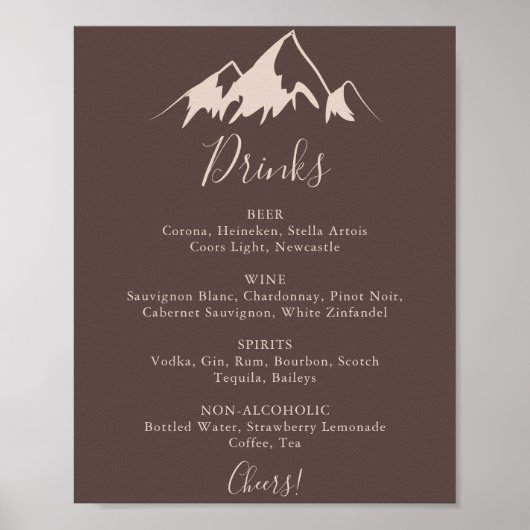 Het duidelijke Teken van het Menu van de Drink van Poster (Voorkant)