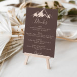 Het duidelijke Teken van het Menu van de Drink van Poster<br><div class="desc">Dit duidelijke menu van de drink van de bruiloft van het bergland is perfect voor een ritueel. Het ontwerp is voorzien van een diyllisch beige waterverf-beige berg.</div>