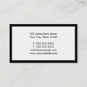 Het duidelijke Zwarte Visitekaartje van de (Achterkant)