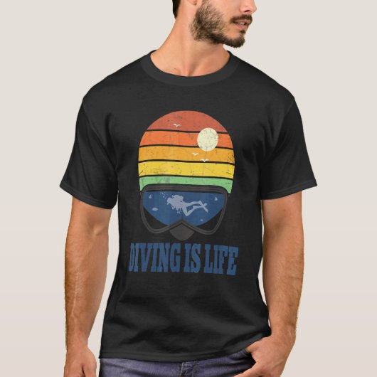 Het duiken is het leven scuba duiken t-shirt (Voorkant)