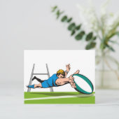 Het duiken van de speler van Rugby scant een pogin Briefkaart (Staand voorkant)