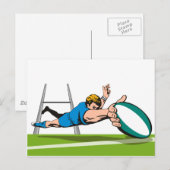Het duiken van de speler van Rugby scant een pogin Briefkaart (Voorkant / Achterkant)