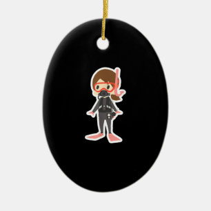 Het duiken van mij houdt van het norkelen van het keramisch ornament