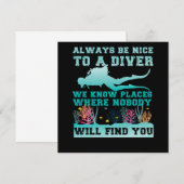 Het duiken van scuba is altijd aardig voor een dui kaart (Voorkant / Achterkant)
