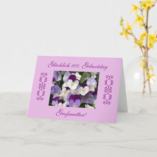 Het Duits: de 100ste verjaardag van de oma Kaart (Gele Bloem)