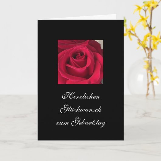 Het Duits: Gelukkige Verjaardag! Kaart (Gele Bloem)