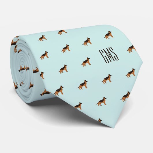 Het Duitse herdersparlement Dogs Monogrammed Stropdas (Opgerold)
