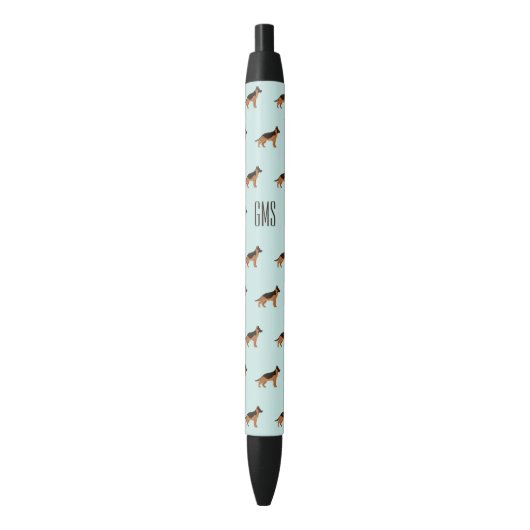 Het Duitse herdersparlement Dogs Monogrammed Zwarte Inkt Pen (Voorkant Verticaal)