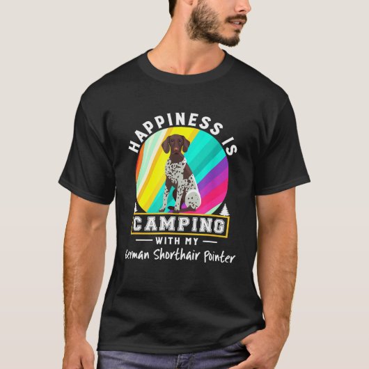 Het Duitse horthair schildervarken kampt T-shirt (Voorkant)