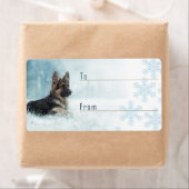 Het Duitse kerstcadeaulabel voor herder kerstmis. Etiket (Insitu)
