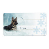 Het Duitse kerstcadeaulabel voor herder kerstmis. Etiket (Voorkant)