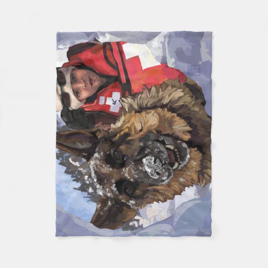 Het Duitse Schapenonderzoek en Redding in de sneeu Fleece Deken (Voorkant)