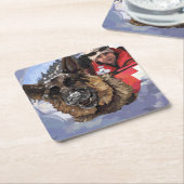 Het Duitse Schapenonderzoek en Redding in de sneeu Kartonnen Onderzetters (Schuin)