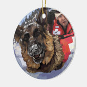 Het Duitse Schapenonderzoek en Redding in de sneeu Keramisch Ornament (Links)