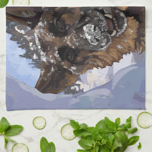 Het Duitse Schapenonderzoek en Redding in de sneeu Theedoek (Gevouwen)