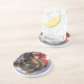 Het Duitse Schapenonderzoek en Redding in de sneeu Zandsteen Onderzetter (Zijkant)