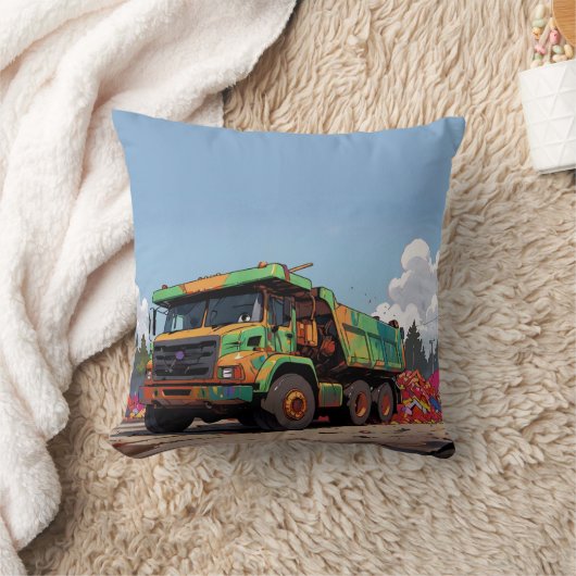 Het dumpen van de stenen - vrachtwagen met grote o kussen (Deken)