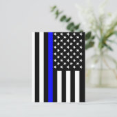 Het dun blauw Amerikaanse vlagdecor Briefkaart (Staand voorkant)