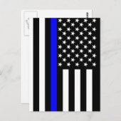 Het dun blauw Amerikaanse vlagdecor Briefkaart (Voorkant / Achterkant)