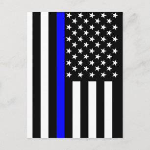 Het dun blauw Amerikaanse vlagdecor Briefkaart