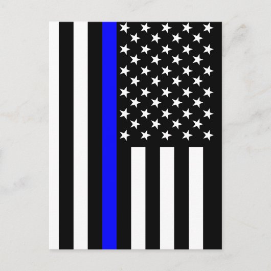 Het dun blauw Amerikaanse vlagdecor Briefkaart (Voorkant)