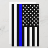 Het dun blauw Amerikaanse vlagdecor Briefpapier (Voorkant / Achterkant)