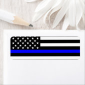 Het dun blauw Amerikaanse vlagdecor Etiket (Insitu)