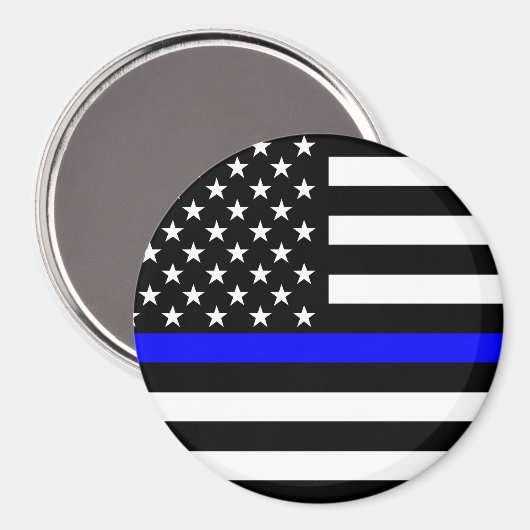 Het dun blauw Amerikaanse vlagdecor Magneet (Voorkant / Achterkant)